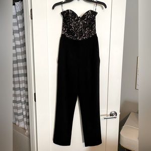 Black Jumpsuit with Lace Detail